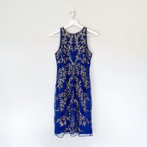 Adrianna Papell Blue Sequin Dress
